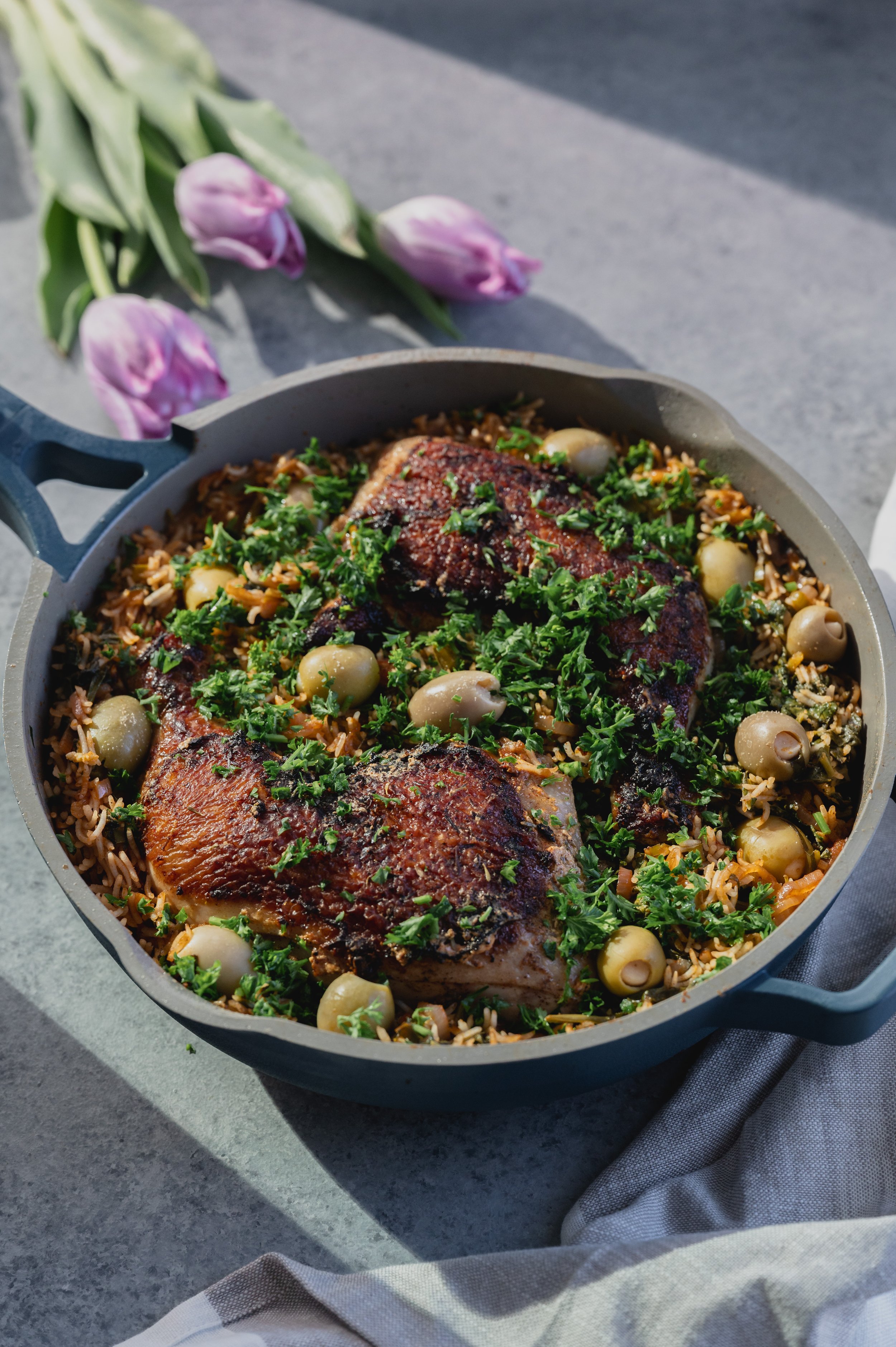 One Pot Mediterranean Chicken and Rice